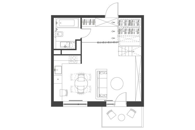 Дизайн квартиры-студии 25 кв.м.: идеи зонирования и 50 фото интерьеров