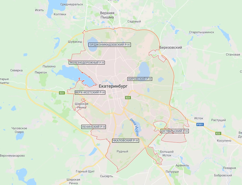 Районы Екатеринбурга, административные районы Екатеринбурга