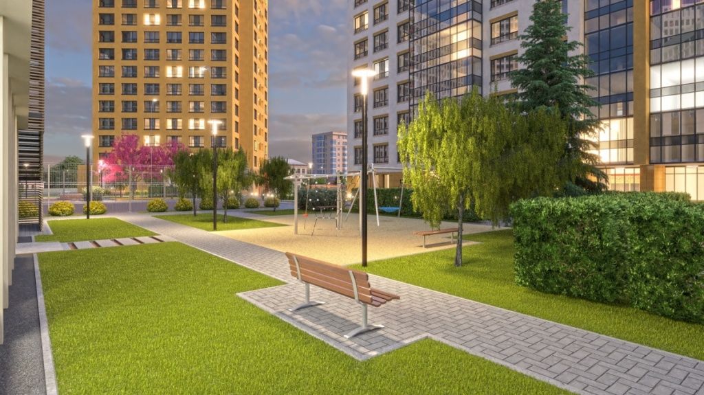 Площадки двора будут располагаться на стилобатной части комплекса — pr-flat.ru